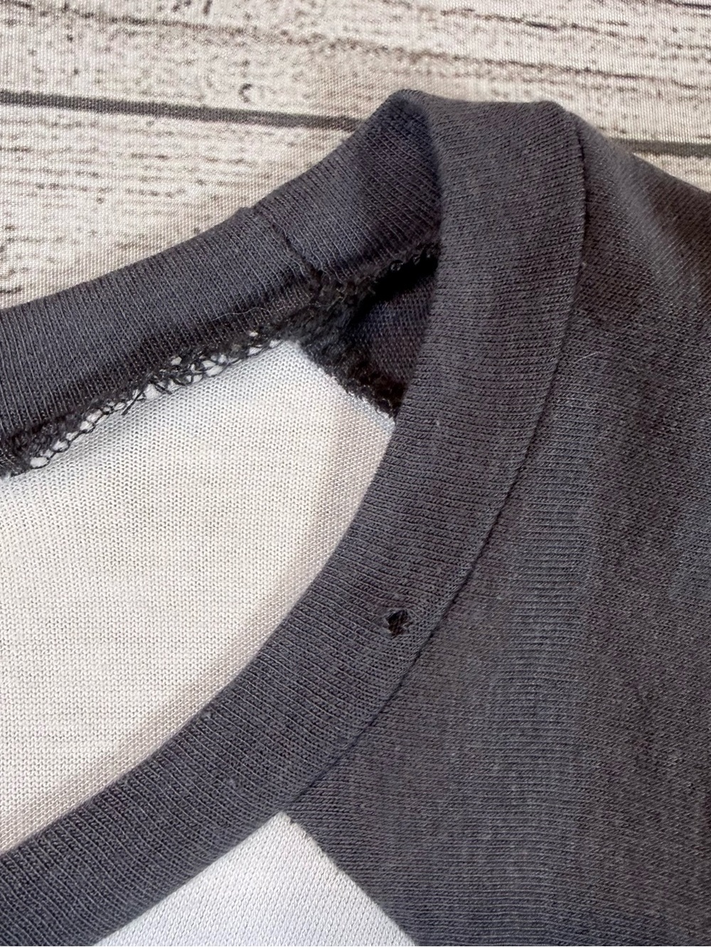 Three Bird Nest Two-Tone Ruffle Raglan Top - White & Charcoal - Picture 5 of 7
